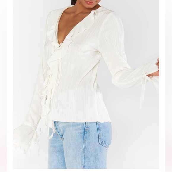 Show Me Your MuMu Adela Top - Ivory Pleat - Picture 4 of 5